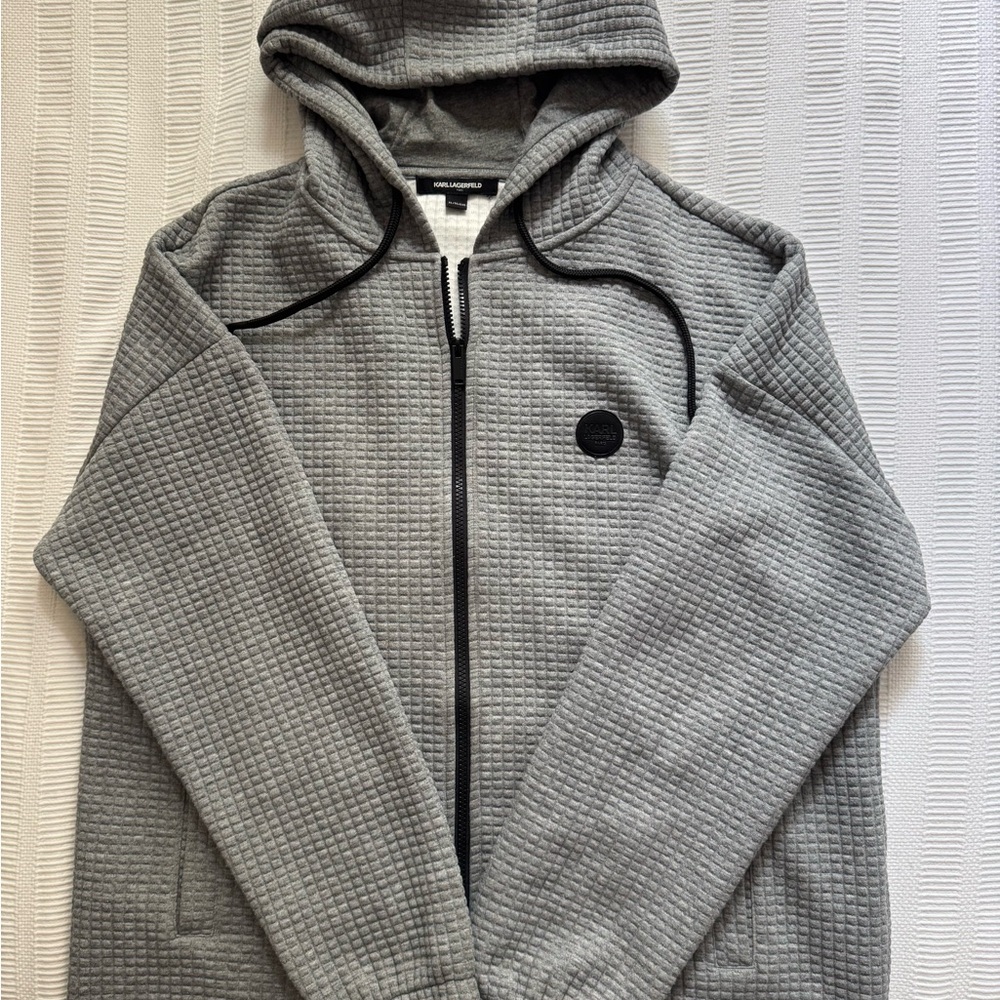 Karl Lagerfeld Heather Gray Jacket with Black Accents